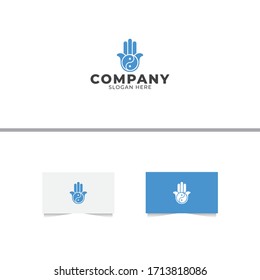 Hand Yin Yang Logo Design Template