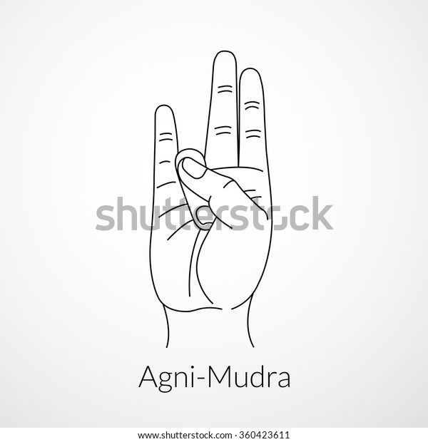 Hand Yoga Mudra Agnimudra Vector Illustration Stock Vector (Royalty ...