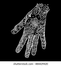Hand. Zentangle style.