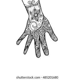 Hand in Zentangle style