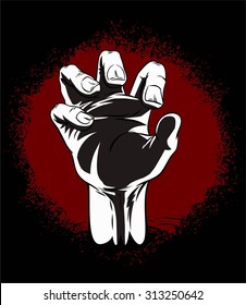 HAND OF ZOMBIE BLACK AND WHITE