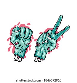 Hand Zombie Cartoon Design illustration