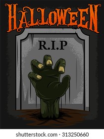 HAND OF ZOMBIE AND HALLOWEEN