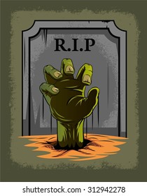 hand of zombie and halloween background
