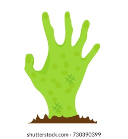 Hand zombie icon flat style. Isolated on white background. Vector illustration