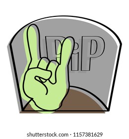 Hand zombie icon. Rip. Vector illustration.