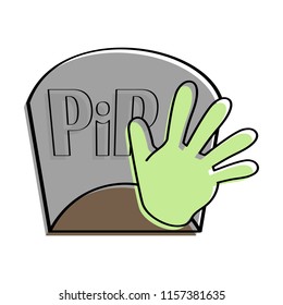 Hand zombie icon. Rip. Vector illustration.