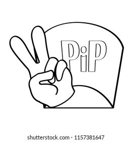 Hand zombie icon. Rip. Vector illustration.