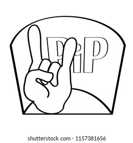 Hand zombie icon. Rip. Vector illustration.