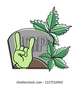 Hand zombie icon. Rip. Vector illustration.