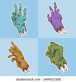 hand zombie set collection vector illustration for your company or brand
