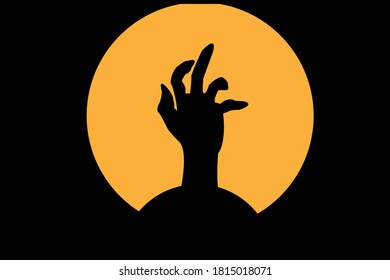 hand zombie Shadow in the moon.