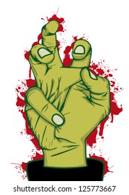 Hand of zombie, vector illustration