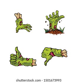 Hand Zombie Vector Illustration Set