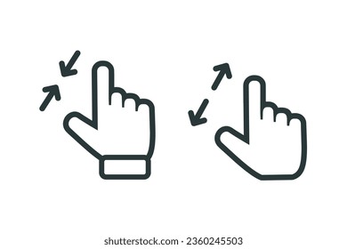 Hand zoom icon. Illustration vector