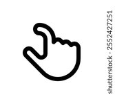 Hand zooming out. Editable stroke vector icon on white background.