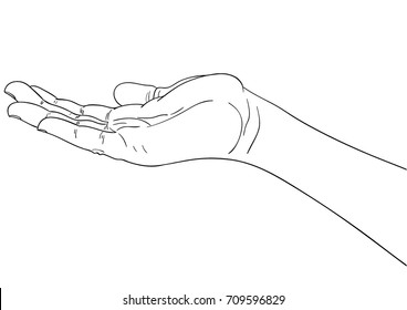 Hand_outline_1 Stock Vector (Royalty Free) 709596829 | Shutterstock