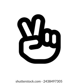 icono hand_peace. Signo vectorial simple