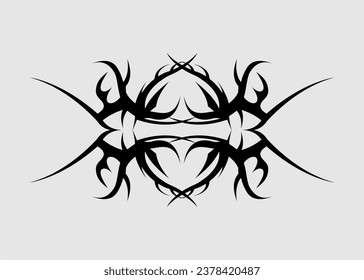 Handart symmetrical tribal motif in black