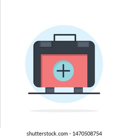 Handbag, Bag, Health bag, Medical Abstract Circle Background Flat color Icon. Vector Icon Template background