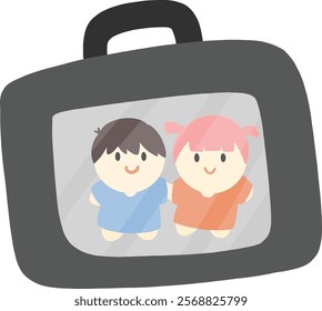 Handbag carries a doll inside