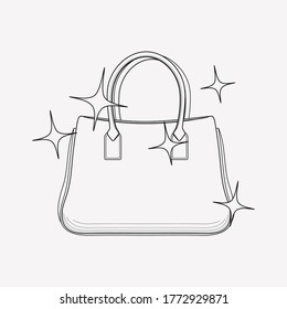 Handbag cleaning icon line element. Vector illustration of handbag cleaning icon line isolated on clean background for your web mobile app logo design.