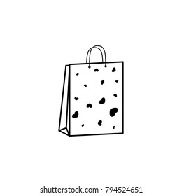 handbag decorated with hearts icon. Love and Valentine's Day element icon. Premium quality graphic design. Signs, outline symbols collection icon for websites, web design, mobile on white background