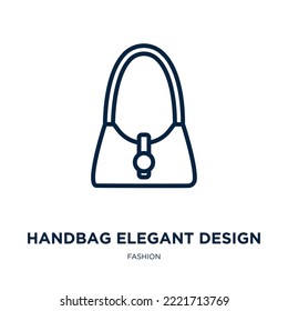 handbag elegant design icon from fashion collection. Thin linear handbag elegant design, bag, handle outline icon isolated on white background. Line vector handbag elegant design sign, symbol for web 