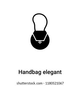 Handbag elegant icon  vector isolated on white background, logo concept of Handbag elegant  sign on transparent background, filled black symbol