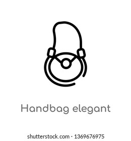 handbag elegant vector line icon. Simple element illustration. handbag elegant outline icon from woman clothing concept. Can be used for web and mobile