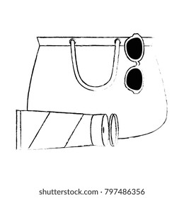 handbag female with sunglasses and sunscreen