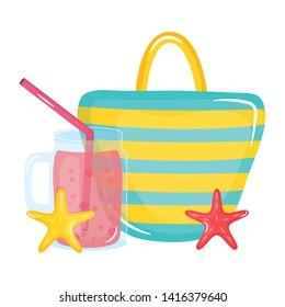 handbag female with tropical cocktail