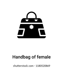 Handbag of female icon  vector isolated on white background, logo concept of Handbag of female  sign on transparent background, filled black symbol