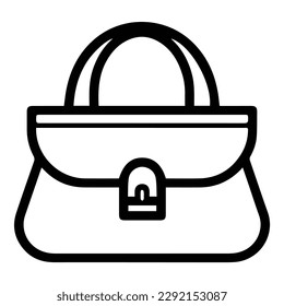 Icono plano del bolso de mano aislado en fondo blanco