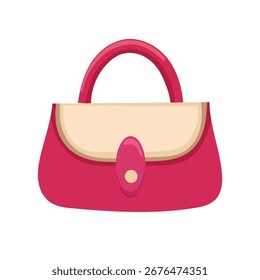 Handtasche. Flacher Vektorclipart, Illustration mit isoliertem Hintergrund.