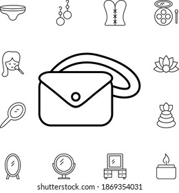 Handbag flat vector icon in beauty pack