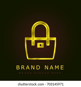 Handbag golden metallic logo