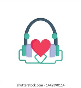 Handbag, Hearts, Love, Loving, Wedding  Flat Color Icon. Vector icon banner Template