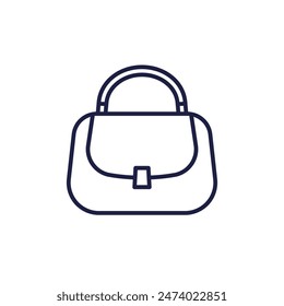 handbag icon, bag or purse line vector