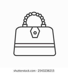 Handbag icon in black outlined and solid.