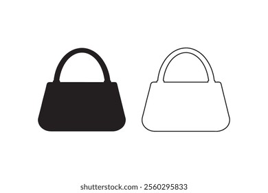 Handbag icon design. bag vector icon silhouette illustration isolated on a white background.