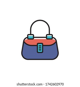 handbag icon filled outline vector. isolated on white background