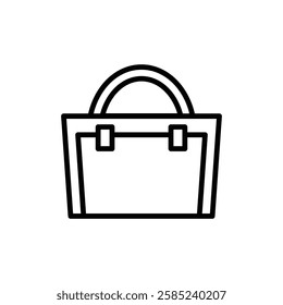 Handbag icon Flat vector set outline