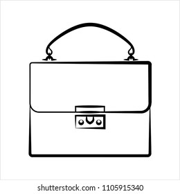 Handbag Icon, Hand Bag Design Vector Art Illustration