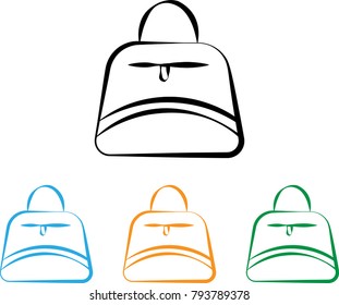 Handbag Icon, Hand Bag Design Vector Art Illustration