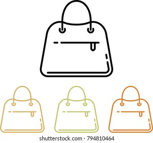 Handbag Icon, Hand Bag Design Vector Art Illustration