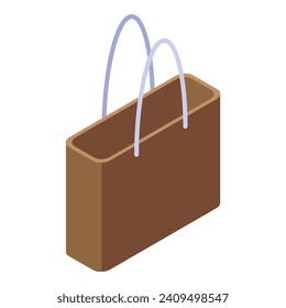 Handbag icon isometric vector. Fabric cotton. Eco cloth