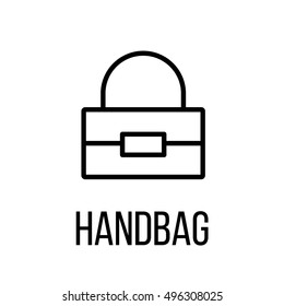Handbag icon or logo in modern line style. High quality black outline pictogram for web site design and mobile apps. Vector illustration on a white background. 