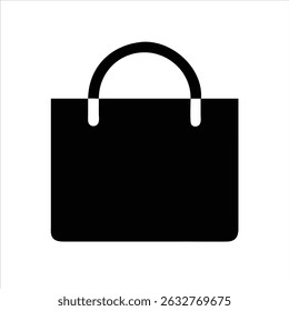 handbag icon modern illustration art design black and white silhouette with bold outline 