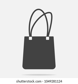 Handbag icon on gray background. Bag icon